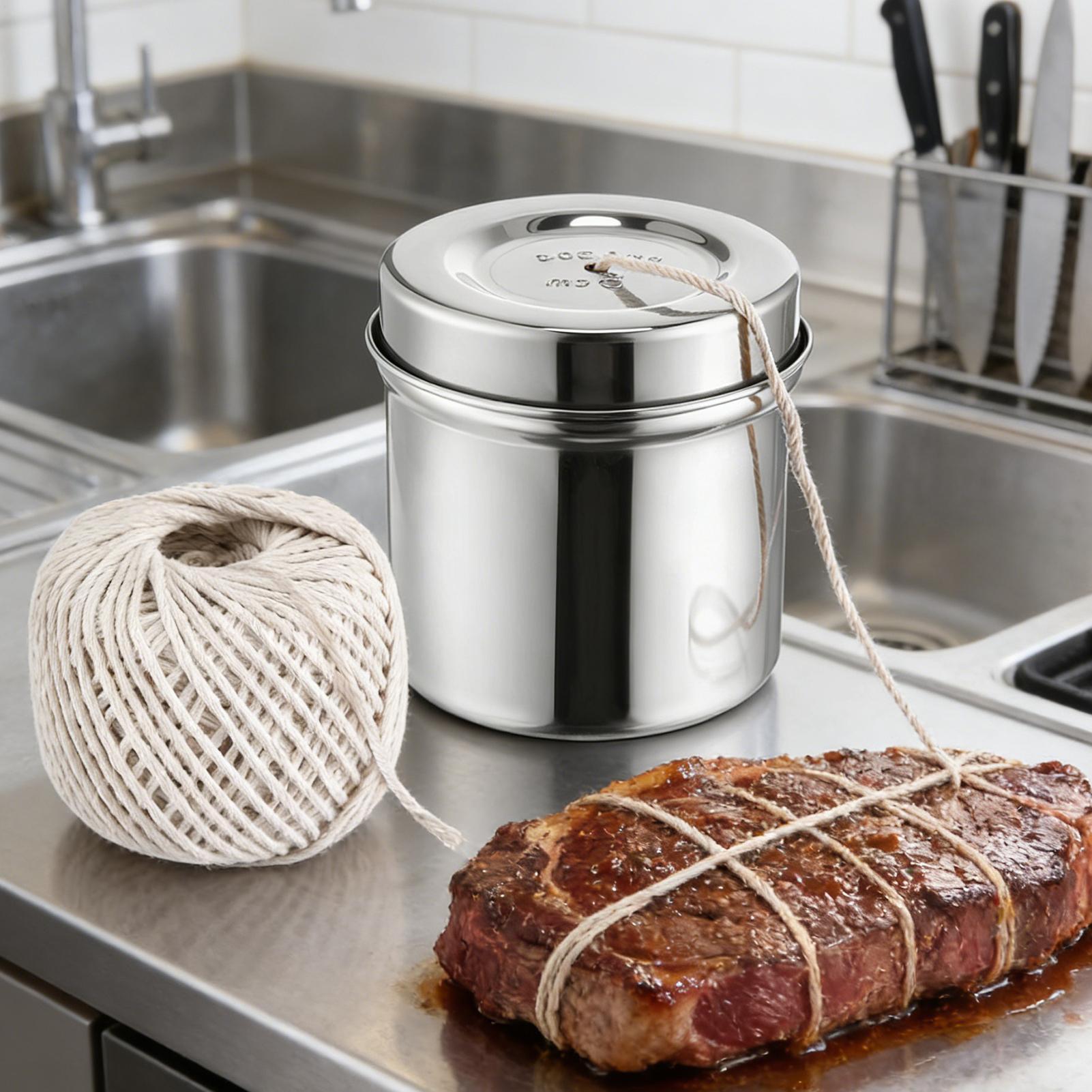 Kitchen Baking Twine - Keukentouw 2-Rollen Katoen met Stalen Dispenser