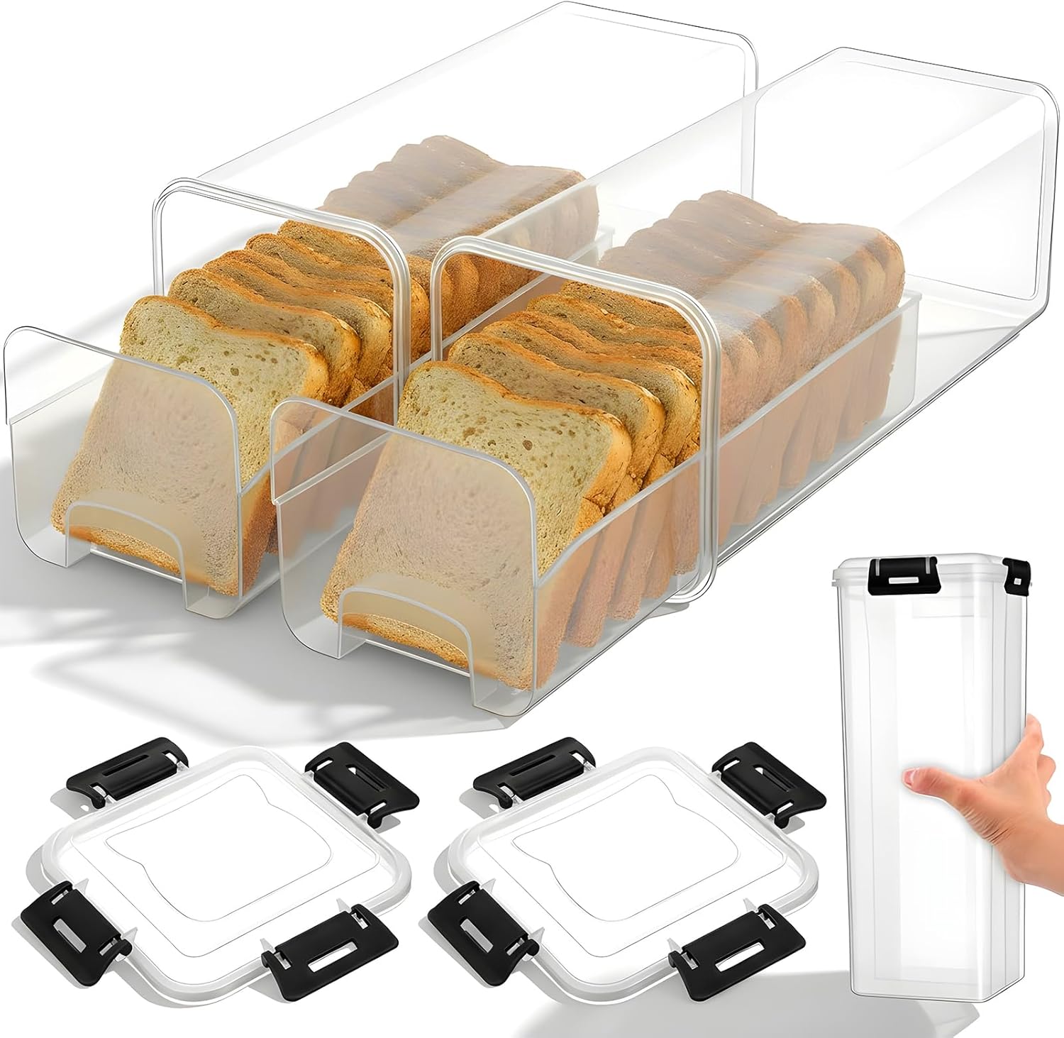 Kitchen Baking Tray - Broodopbergdoos met luchtdichte deksel, transparante plastic