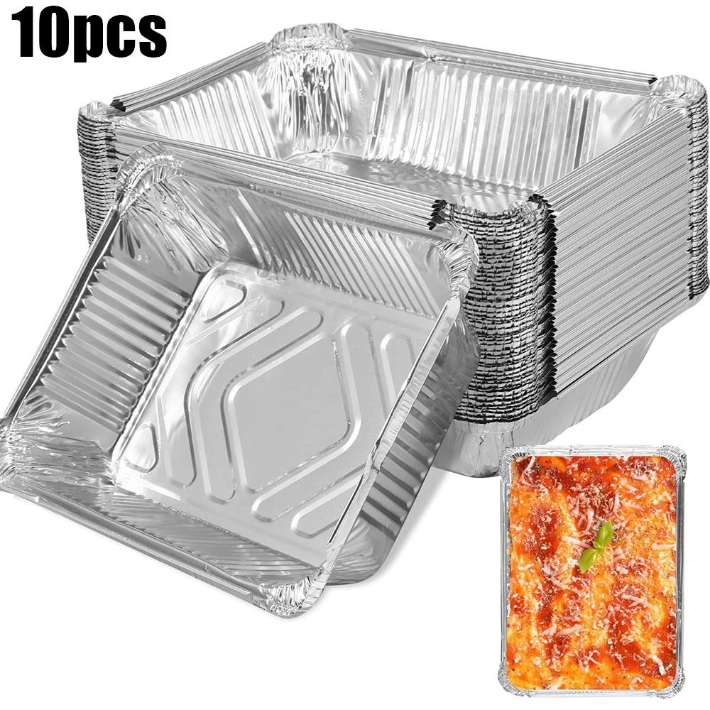 Kitchen Baking Containers - 10 STKS Wegwerp Aluminiumfolie Voedselopslagcontainers Oven