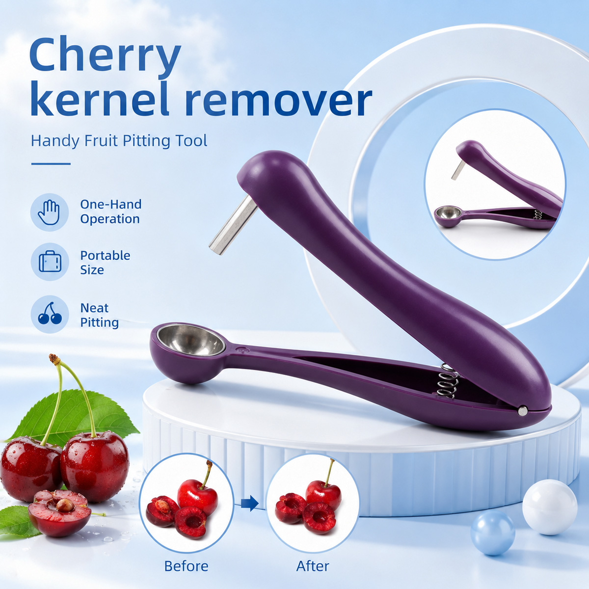 Kitchen Baking Tools - Handmatige kersenontpitter en olijvenontpitter, makkelijk te