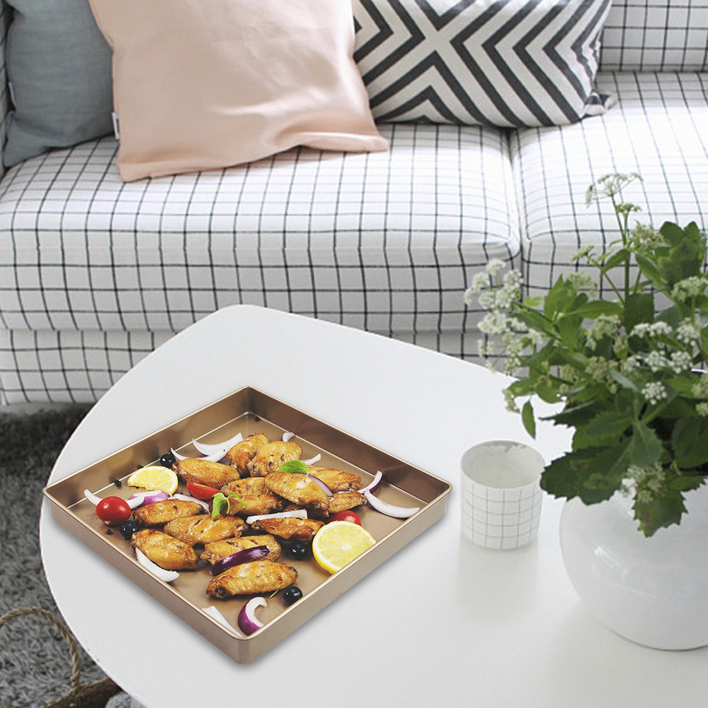 Kitchen Baking Tray - Vierkante pizzabakvorm, antiaanbaklaag, hoogglans, krasbestendig, cake-