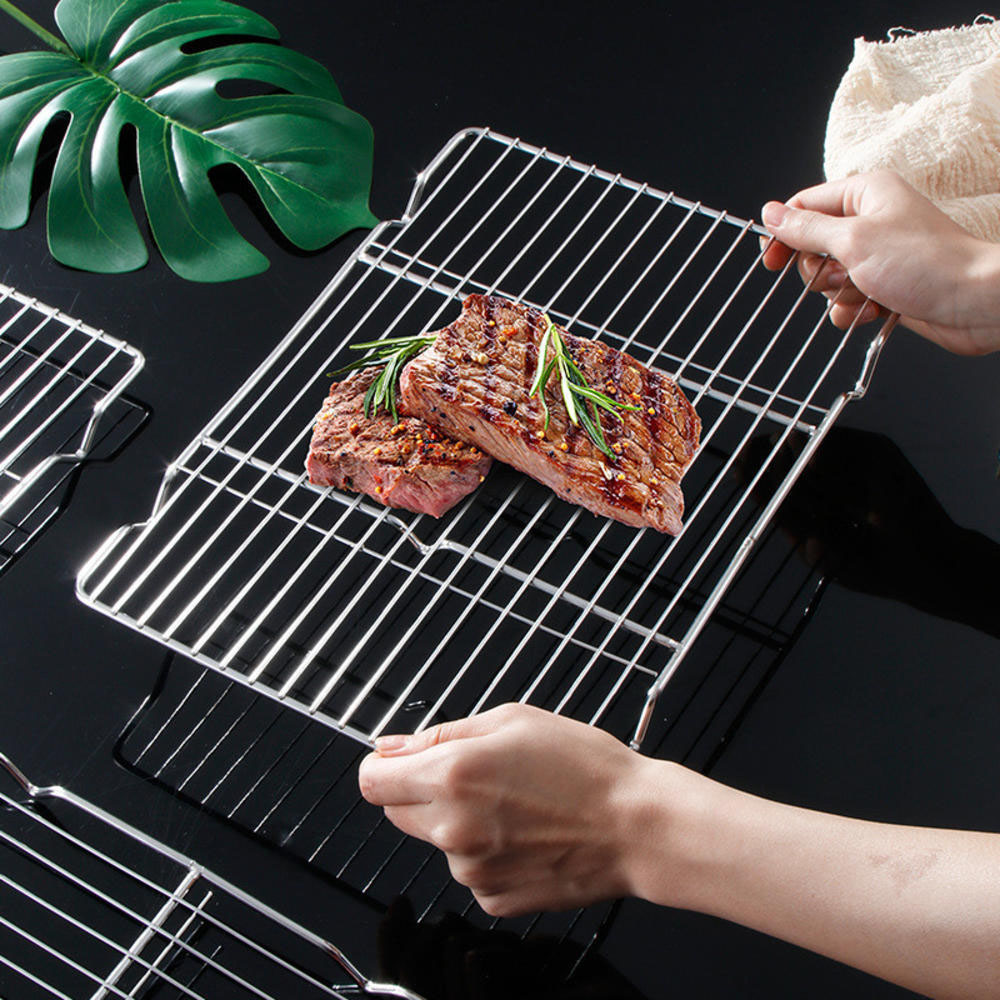 Kitchen Q - Roestvrijstalen barbecuegaasmat Herbruikbare hittebestendigheid BBQ-baknet Pad