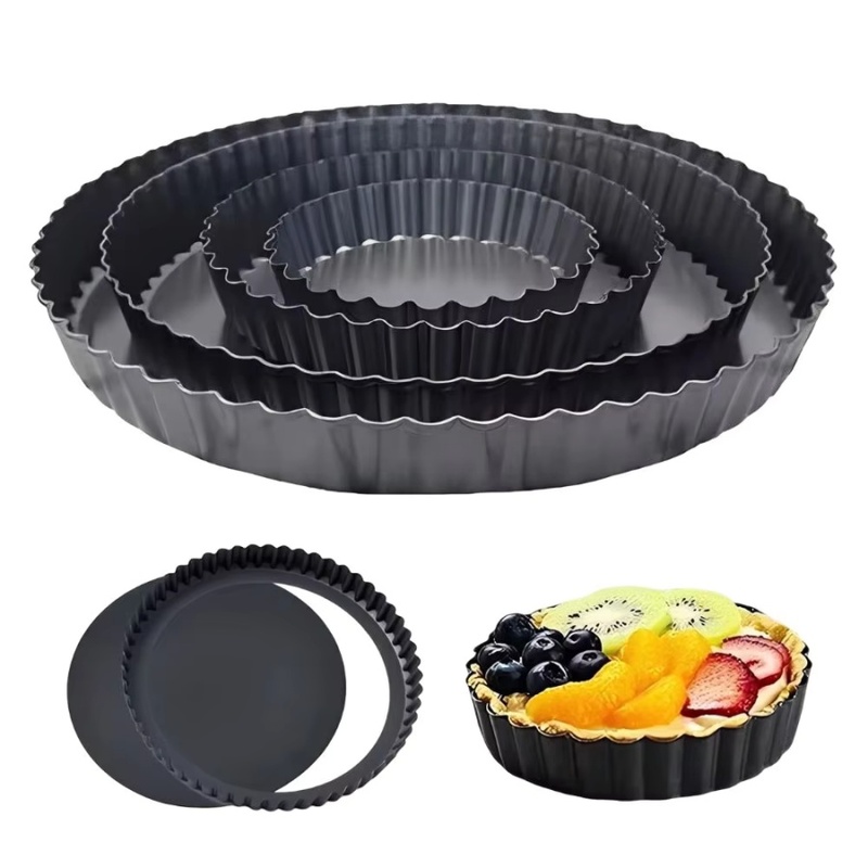 Kitchen Baking Tray - 1-delige verwijderbare taartvorm met gegroefde bodem,