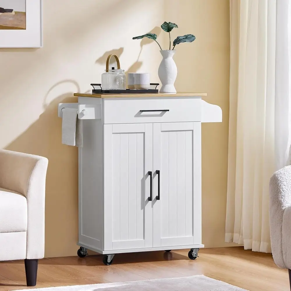 Witte rollende keukenwagen met - Kitchen Q recensie en prijs