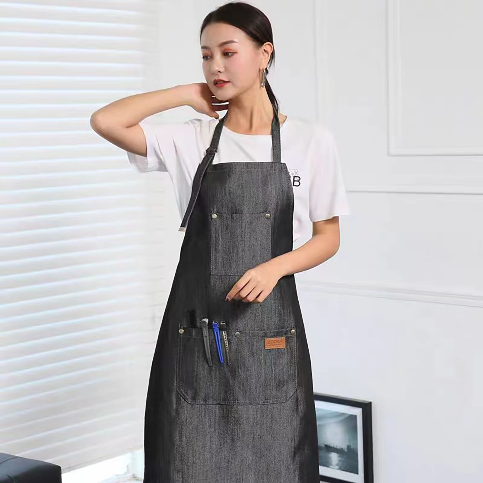 Denim schort Salon werkkleding - Kitchen Baking Unit recensie en prijs